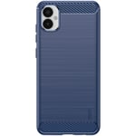 Case for Samsung Galaxy A05 Flexible Reinforced Brushed Carbon Effect Navy