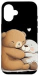 Coque pour iPhone 16 Adorable câlin en peluche pour les amoureux des ours en peluche et des animaux en peluche