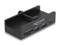 Delock - Hubb - 5 Gbps, Sd + Micro Sd Slot With Locking Screw - 2 X Usb + 1 X Usb-C - Skrivbordsmodell