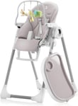 Chaise Haute Bébé Evolutive, Pliable Et Réglable, Nettoyage Facile - Inclinable En Transat Bebe Avec Barre De Jeux (De 6 Mois À 3 Ans, Max 15kg) Gris Clair