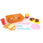 FLYPOP'S - Dinette Snack Scratch À Découper - Jeu d'Imitation - 033622 - Multicolore - Plastique - Cuisine - Aliment - Jouet Enfant - Pizza - Steack - 28 cm x 20 cm - À Partir de 3 Ans