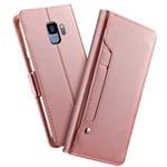 Plånboksfodral Spegel Galaxy S9 Rose gold