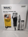 Wahl Deluxe Chrome Pro Corded Hair Clipper Trimmer WM80103-801 Grooming Set