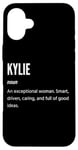 Coque pour iPhone 16 Plus Kylie Gifts Nom une femme exceptionnelle