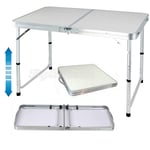 4ft Folding Table Camping Garden Fold Away Dining Serving Tables Buffet Car Boot