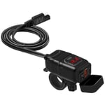 Motorcykel USB-laddare Styre Vattentät 12V Uttag Adapter Röd