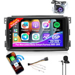 [2+32G]Autoradio Android 13 pour Mercedes Benz Smart Fortwo 2005-2010 avec Carplay & Android Auto - 9 pouces HD écran tactile Radio avec Mirror Link WiFi GPS EQ FM/RDS Radio SWC + AHD caméra de recul