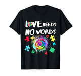 Love Needs No Words Autism Awareness Teacher Autism Men T-Shirt