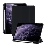 Amazon Brand - JSY Case for iPad Pro 11 Inch (Model: 4th Gen, 2022 / 3rd Gen, 2021 / 2nd Gen, 2020) with Pen Holder, Ultra Thin Translucent Smart Case Compatible with 11 Inch iPad Pro, Black