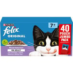 FELIX ORIGINAL Senior Mixed Menu in Jelly Wet Cat Food 40x85g