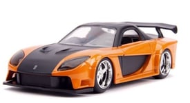 JADA TOYS, MAZDA RX-7 Free Rolling M FAST & FURIOUS Orange, 1/32, JAD30736