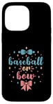 Coque pour iPhone 14 Pro Max Baseball or Bow Sexe Révéler Future Parent Papa Maman