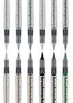 Karin Brushmarker PRO Lot de 12 marqueurs pinceaux Pro Grey Colours - Corps transparent avec système sans encre - 2,4 ml de peinture liquide - Pas de marqueur