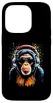 iPhone 14 Pro Funky DJ Monkey with Shades and Headphones Case