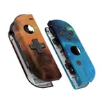 eXtremeRate Orange Star Universe Soft Touch Joy con Handheld Controller Housing (D-Pad Version) with Full Set Buttons, DIY Replacement Shell for Nintendo Switch Joycon & Switch OLED Joy con