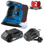 Draper 20 Volt Compact Palm Sander Mouse Cordless with Battery & Charger 6 Speed