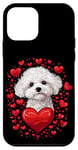 Coque pour iPhone 12 mini Coeurs de Bichon Frisé pour la Saint-Valentin