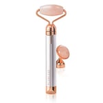 Finishing Touch Flawless Contour, Electric Rose Quartz Roller and Face Massager – AA Battery Included