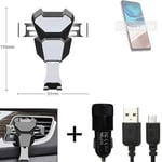 Car holder air vent mount for Motorola Moto G42 + CHARGER Smartphone