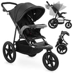 Moby-System Poussette 3 roues Runner Mountain - Noir - Pour enfants jusqu'à 15 kg - Tourne facilement - Se replie facilement - Noir