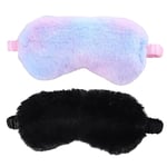 marysgift Sleep Masks for Men Plush Eye Mask Soft Fluffy Sleeping Blindfold Comfortable Eye Cover for Girls Women, 2 Pack, YZ0053