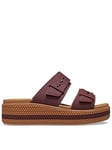 Crocs Brooklyn Buckle Low Wedge Sandal - Brown, Brown, Size 6, Women