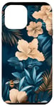 Coque pour iPhone 12 Pro Max Bleu Art Déco Tropical Vintage Abeille Floral Motif