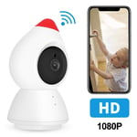Home Security Camera, 1080P WiFi IP Camera & Baby Monitor -IR Night Vision + 2 Way Voice Intercom + Motion Detection + Smartphone & Tablets APP Surveillance, 24 Hours Monitoring (UK)