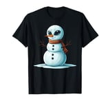 Funny Alien Snowman Scarf Christmas Womens Mens Kids T-Shirt