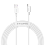 Baseus Superior Fast Charge USB-A til USB-C Kabel, 66W, 2m - Hvit