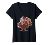 Womens Turkey Day Thanksgiving Fall Y'all Season Football Player V-Neck T-Shirt