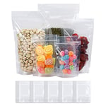 YOFADCI Sachet Alimentaire, Sac Plastique Transparent, Sachet Refermable, Sachet Zip, Sachet Emballage, Sachet Epices, pour Noix, Bonbons, Grains de Café, Céréales, Thé, épices etc. 14x22cm 50Pièce