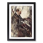 Big Box Art Giovanni Boldini The Pianist Framed Wall Art Picture Print Ready to Hang, Oak A2 (62 x 45 cm)