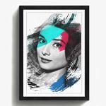 Arty Pie Framed Print Black A2 (24.5x18 Inch) Audrey Hepburn (9) V2, Wood, Multi-Colour, 60 x 42 x 2 cm