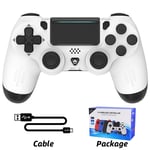 White Data Frog-Manette De Jeu Sans Fil Compatible Bluetooth, Manette De Jeu Pour Ps4, Slim, Pro, Pc, Touristes, Manette De Vibration Pour Ios, Android ""Nipseyteko