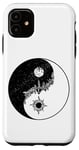 Coque pour iPhone 11 Drôle Yin Yang Occulte Lune Soleil Blanc Noir Méditation