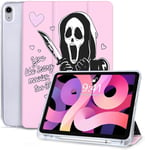 Coque Pour Ipad 10.9 Pouces 10ème Génération Coque Rose Avec Support Pencil,Veille/Réveil Automatique Pour Coque Fantôme De Dessin Animé Pour Femmes Hommes,Ipad Coque 2022,Rose.[I632]