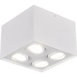 Trio Lighting Biscuit påbygningsspot, 4 spots, hvid