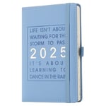 Mljtoyo Agenda journalier 2025 de janvier 2025 à décembre 2025 avec porte-stylo, fermeture élastique (bleu ciel, A4)