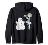 Peanuts Xmas Snoopy Woodstock Linus Snowman Vintage 80s 90s Zip Hoodie