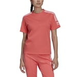 adidas Originals Womens Adicolor Trefoil Logo Tight T-Shirt - Pink / UK10