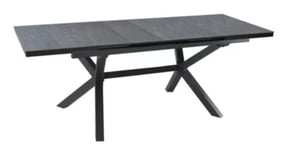 Table de jardin extensible Absolu Proloisirs HPL mat coloris Ardoise châssis graphite P.100 cm x L.180/240 cm x H.77 cm