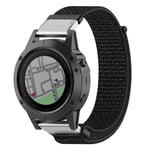 Garmin Fenix 5X / Plus 3 HR 26mm ranneke - Musta