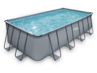 Piscine tubulaire grise  "LUDO 2"  4,01 x 2,01 x 1,22 m  filtration à sable 2.5 m3 H