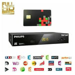 Hdme - Récepteur philips dsr 3231T , Démodulateur Satellite hd tntsat, Noir, Haute définition + carte tnt sat