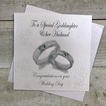 WHITE COTTON CARDS Carte Fait Main à Une Carte de Mariage Inscription to a Special goddaughter et Son Mari Congratulations on Your Wedding Day Bandes, Blanc