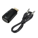 Convertisseur de câble compatible HDMI vers VGA,adaptateur mâle vers noteale,prise audio 2024mm,HD 3.5 P pour PC,ordinateur portable,tablette,1080 - Type Black-with cable