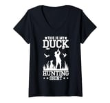 Womens Duck Hunting Wildfowling Waterfowl Animals Hunt V-Neck T-Shirt