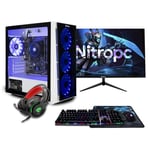 PC Gamer complet Nitropc Pack Bronze - AMD Ryzen 5 PRO 4650G, AMD Vega 7, RAM 16Go, M.2 1To, Win11, WiFi - Écran 24 FullHD et accessoires