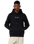 Tommy Hilfiger Men's Exclusive Hilfiger Logo Hoody Hooded Sweatshirt, Black, M [Amazon Exclusive]